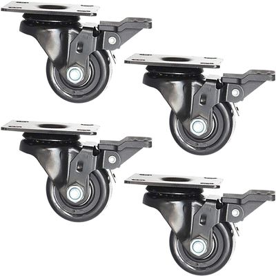 Swivel Casters, Heavy-Duty 1.5/2-Inch Nylon Casters, 360° Swivel Casters with Brake, Top-Plate Mount, Suitable for Stroller Wheels, Quiet I (Color: Brake, Size