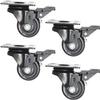 Swivel Casters, Heavy-Duty 1.5/2-Inch Nylon Casters, 360° Swivel Casters with Brake, Top-Plate Mount, Suitable for Stroller Wheels, Quiet I (Color: Brake, Size view 1