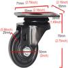 Swivel Casters, Heavy-Duty 1.5/2-Inch Nylon Casters, 360° Swivel Casters with Brake, Top-Plate Mount, Suitable for Stroller Wheels, Quiet I (Color: Brake, Size view 3