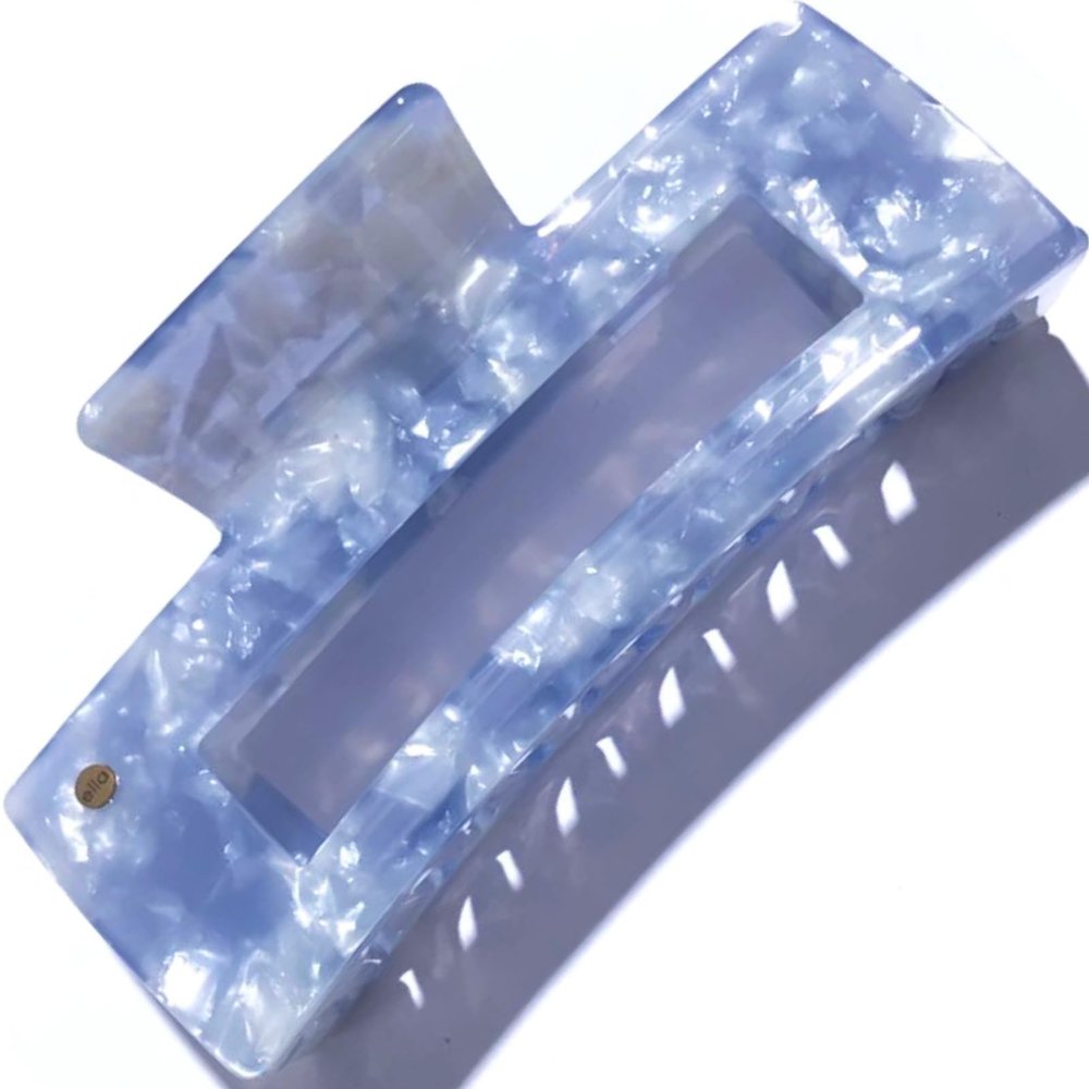 ella cases Alma Large Square Hair Claw, Azure Blue Mother-of-Pearl