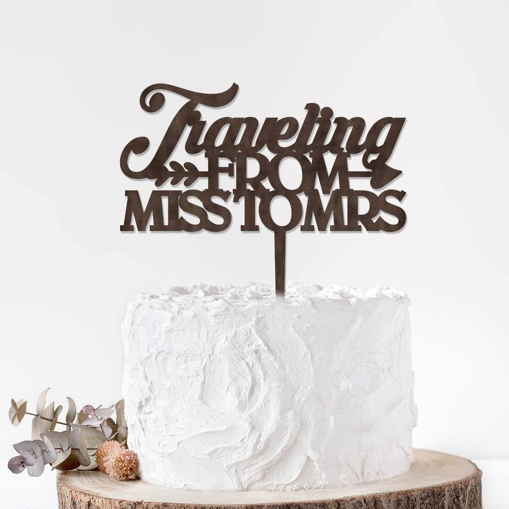 Rimego Miss to Mrs Calligraphy Cake Topper