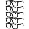 Eyekepper 5-Pack Reading Glasses for Men and Women, Oversized Square Frames with Spring Hinges, Black, +2.00 view 1