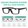 Eyekepper 5-Pack Reading Glasses for Men and Women, Oversized Square Frames with Spring Hinges, Black, +2.00 view 4