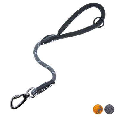 Floxik Gray Short Dog Leash, 12 mm | Reflective Climbing-Rope Leash | Ideal for Leash and Off-Leash Training