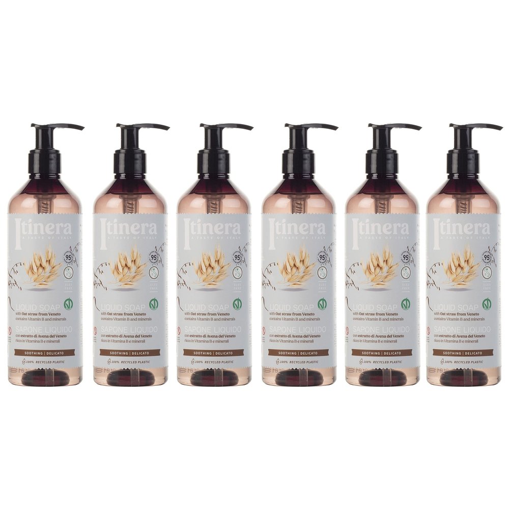 ITINERA Soothing Liquid Soap with Venetian Oat, 95% Natural Ingredients, 370 ml (Oat, 6)