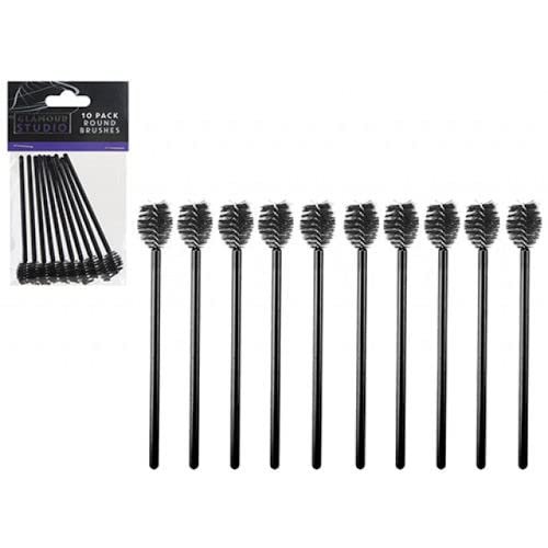 Round Mascara Brushes, 10-Pack