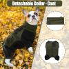 DENTRUN Dog Coat for Small Dogs, Warm Fleece Onesie with Legs and Snood, Army Green, S view 2