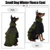 DENTRUN Dog Coat for Small Dogs, Warm Fleece Onesie with Legs and Snood, Army Green, S view 4