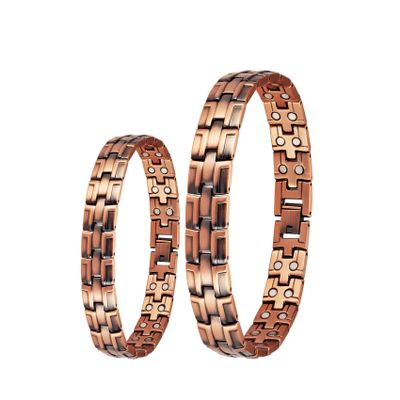Magnetic Therapy Arthritis Copper Jewelry Set for Men, 3,500 Gauss (Bracelet and Anklet)