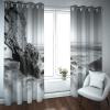 Deertweet Home Seawave Big Stone Light-Blocking Curtains for Bedroom, Bathroom, Office or Gym, Gray, 2 Panels, H240 × W140 cm view 1