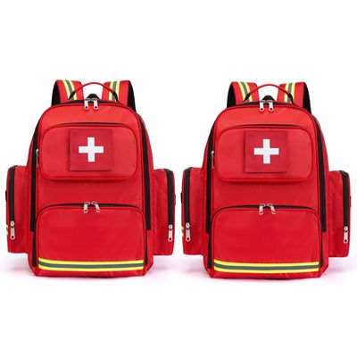 Gatycallaty First Aid Backpack, Medical Emergency Backpack for Home, Hiking, Travel, Camping, Red/Getaway Solids, Large