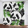 HABEAT 3D Panda Blackout Curtains with Eyelets, Set of 2, 140 x 160 cm view 1