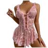 SKFLABOOF Women's Latex Lingerie Set, Fishnet Top, Latex Bodysuit and Lingerie Dress view 2