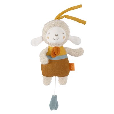Fehn Mini Musical Sheep, Yellow Plush Toy & Sleep Aid for Babies