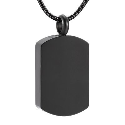 ZEZILE Dog Tag Cremation Pendant Pet Memorial Jewelry Ash Keepsake (Black) + Free 20-Inch Chain + Filling Kit
