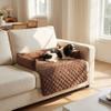 OKYUK Dog Bed Cushion, Sofa Protector, Washable Handmade Dog Mat, Coffee, 90 x 90 cm view 1