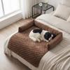 OKYUK Dog Bed Cushion, Sofa Protector, Washable Handmade Dog Mat, Coffee, 90 x 90 cm view 4