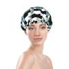 Ukulele-Pattern Shower Cap for Women, Reusable Double-Layer Cap with Elastic Band for Long Hair, Adults and Children view 3