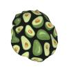 Avocado-Pattern Shower Cap for Women, Reusable, Double-Layer, for Long Hair, Adults and Children view 2
