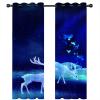 2-Piece Blackout Curtain Set, Blue Starry Sky Deer Pattern view 3