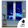 2-Piece Blackout Curtain Set, Blue Starry Sky Deer Pattern view 4