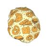 Croissant Bread Point Shower Cap for Women, Reusable, for Long Hair, with Elastic Band, Double-Layer, for Adults and Children view 2
