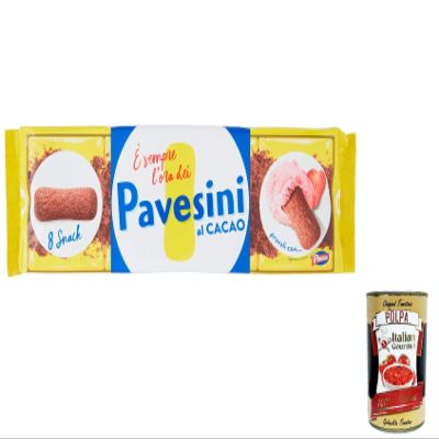 Italian Gourmet Pavesini Cocoa Biscuits, Light and Airy, 6 x 200 g