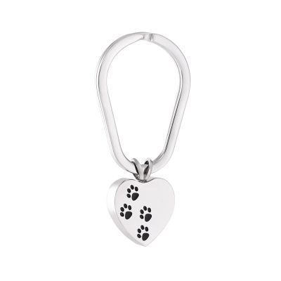 ZEZILE Dog Paw Square Memorial Keychain