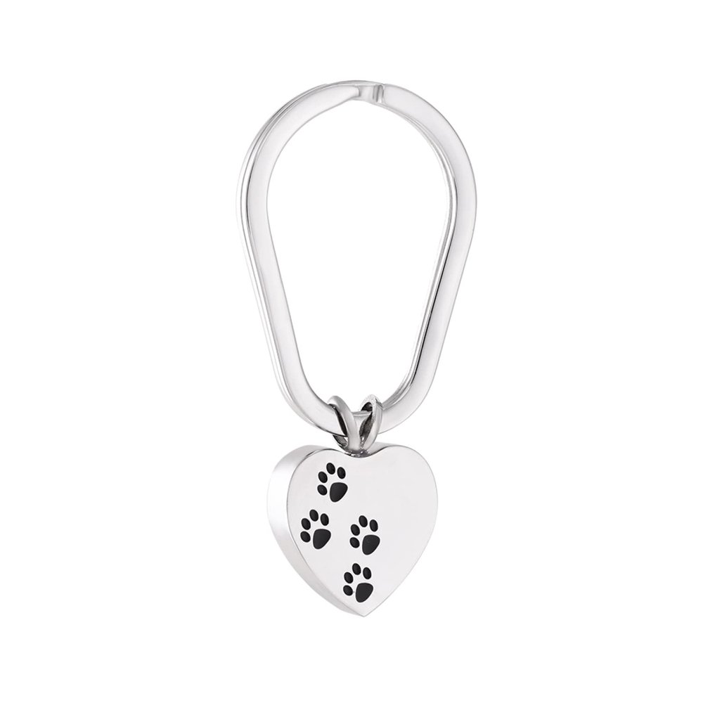 ZEZILE Dog Paw Square Memorial Keychain