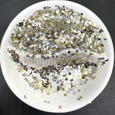 ZUUNA 20g Gold Star and Moon PVC Loose Glitter Sequins for Nail Art