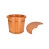 Solid Wood Oak Foot Bath Bucket with Lid view 1
