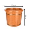 Solid Wood Oak Foot Bath Bucket with Lid view 3