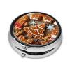 Printed Round Gingerbread Cookie Pill Box with 3 Compartments view 2