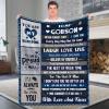Domgoge Godson Gifts TR-100 Throw Blanket for Godmother, Soft Fleece Flannel, Birthday, Christian Baptism, Inspirational, 130 x 152 cm, Godson Blue view 1
