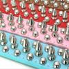 haoyueer Dog Collar, Soft PU Leather, Mushroom and Stud Details, Adjustable, Hot Pink, XS view 4