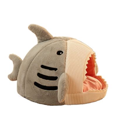 TONGDY Large Fluffy Cat Cave Bed, Indoor Pet Hideaway with Non-Slip Bottom, for Small Dogs, Puppies, and Kittens (Color: A, Size: 43 × 40 × 29.5 cm)
