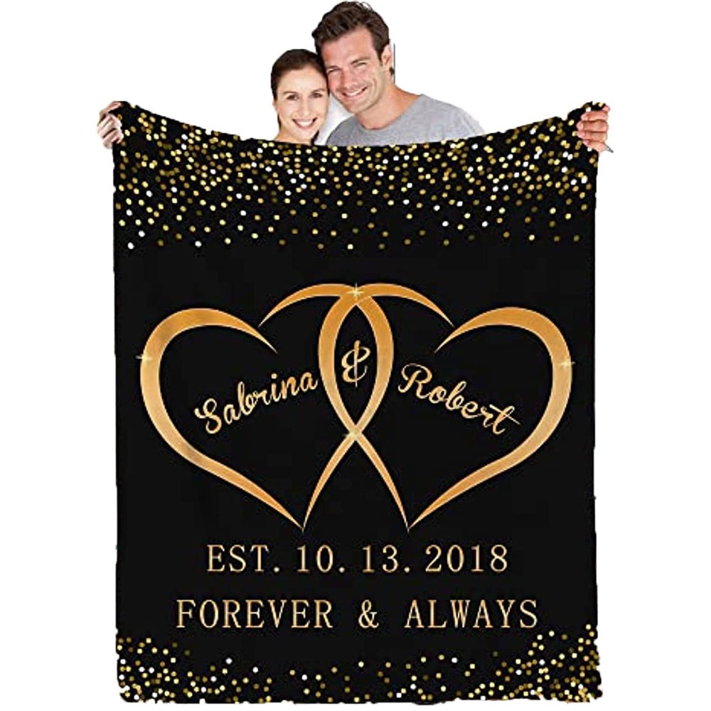 YGFADH Personalized Photo and Text Sherpa Blanket