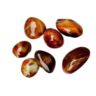 WGPHD Meditation at Home 1 pc 10120 g Natural Sardonyx Agate Stone, Silk Agate, Polished Mineral Specimen, Reiki Healing Stone Aquarium (Size: 6-8 cm)