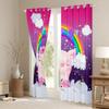 Cartoon Pig Curtains for Kids, Rainbow Cute Animal Galaxy Star Nebula Ombre, 2 Panels view 4