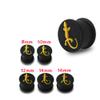 AZARIO LONDON Silicone Ear Plug and Tunnel, Embossed Yellow on Black, Double-Flared, 5/8 Inch (16 mm), Sold Individually view 3