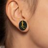 AZARIO LONDON Silicone Ear Plug and Tunnel, Embossed Yellow on Black, Double-Flared, 5/8 Inch (16 mm), Sold Individually view 4