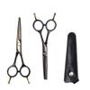 Professional Hair Cutting Scissors Set, 5.5-Inch Stainless Steel Barber Shears with Leather Case, Gold view 3