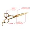 Professional Hair Cutting Scissors Set, 5.5-Inch Stainless Steel Barber Shears with Leather Case, Gold view 4