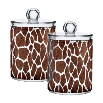 Quteprint 4-Piece Giraffe-Print Q-Tip Holder Set