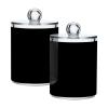 Quteprint Q-Tip Holder Dispenser, Black/Transparent Plastic, 2-Pack view 1