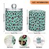 Quteprint 4-Piece Q-Tip Holder Dispenser Set, Leopard Print Transparent Plastic Jars for Cotton Swabs, Floss, Hair Clips and Makeup Sponges view 3