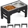 Elevated Dog Bowl, 4 Heights, 2 Stainless Steel Bowls, 1.6 L view 1