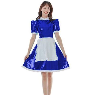JQYTEN Halloween Sissy French Costume for Women, Gothic Lolita Dress, Sexy Anime Cosplay Maid Uniform, Short Sleeve, Plus Size