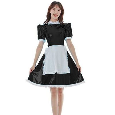 JQYTEN Halloween Sissy French Costume for Women, Gothic Lolita Dress, Sexy Anime Cosplay Short-Sleeve Maid Uniform, Plus Size