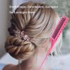Teasing Comb, Hair Styling and Sectioning Comb, 3-Tier, Antistatic, Pink view 3